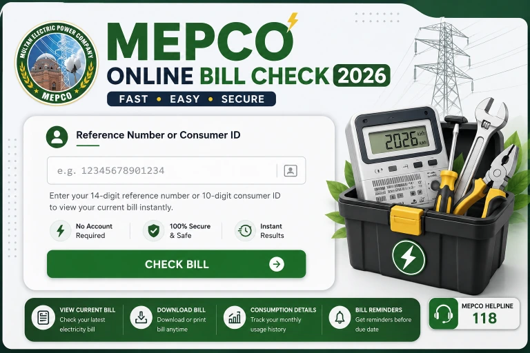 How to Check MEPCO Bill Online with Reference Number