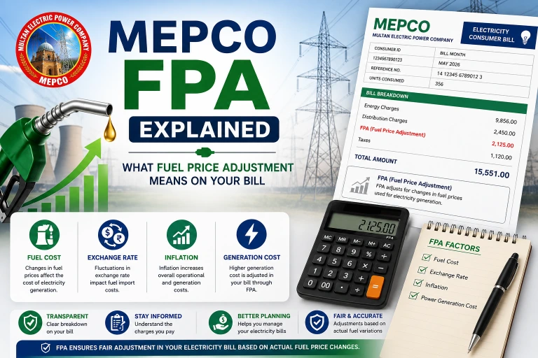 What is FPA on MEPCO Electricity Bill Fuel Price Adjustment
